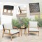 Patio Furniture Set - 3-Piece Acacia Wood Wicker Chairs with Glass Side Table